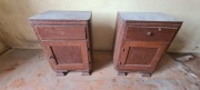 Szafki nocne PRL vintage – komplet 2 szt. drewniane retro