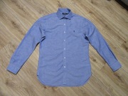 RALPH LAUREN POLO slim niebieska męska koszula len i bawełna jak nowa_ L