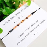 Bransoletka szczęścia CZARNY TURMALIN KARNEOL CYTRYN talizman SUKCES