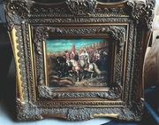 Saraceni na koniach / olej na desce wiekość ok. 45cm x 50 cm.