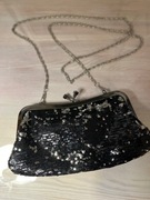 Elegancka torebka wieczorowa cekiny łańcuszek 