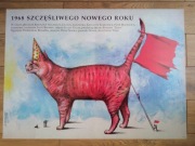 Oryginalny polski plakat filmowy - 1968 SZCZĘŚLIWEGO NOWEGO ROKU, Pągowski