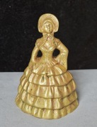 Crinoline Lady masywny dzwonek mosiężny 497g – Dama w krynolinie, Vintage
