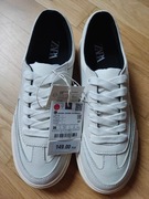 Zara buty sportowe skórzane skóra kremowe półbuty 36