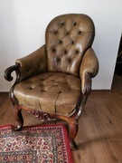  PIĘKNY FOTEL  SKÓRA  SALON - BIURKO 163/2022