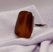 Pierścionek Srebro i Bursztyn