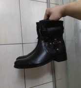 damskie 39  botki czarne skóra naturalna fason motocyklowy biker boots zapi