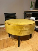 pufa żółta - złota czarne nogi szeroka BRW