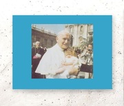 Jan Paweł II plakat A4, retro plakat z Papieżem, Papież obrazek A4