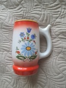 Vintage duzy kufel ceramika PRL Lubiana kaszubski regionalny kolekcjonerski