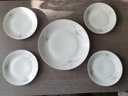 Duży talerz oraz 4 małe do ciasta lata 70 Chodzież