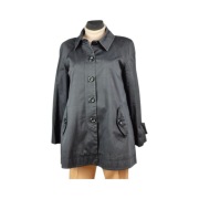 Viyella Płaszcz Czarny Trapezowy Vintage Bawełna Wiosenny M L 38 40 BDB