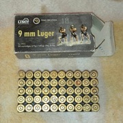 Łuski - 50 łusek 9x19 + pudełko + koszyczek LIMIT Luger