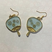 Kolczyki wachlarze, ręcznie robione 