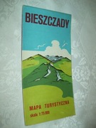 BIESZCZADY - MAPA TURYSTYCZNA - 1:75 000 - PRL