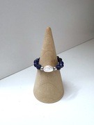 Pierścionek handmade z lapisem lazuli i perłą hodowlaną