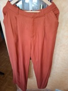 Lekkie spodnie rude H&M 40 eleganckie zwiewna na codzień lato