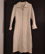 Płaszcz Dzianinowy Biały Rozmiar "L"