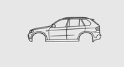 BMW X5 E70 Obrys na ścianę 60x20,5cm Druk 3D, model dla Fana marki prezent