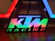 Podświetlane Logo KTM Racing LED RGB / Białe – Dekoracja 3D