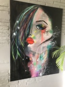 Obraz olejny ręcznie malowany loft kobieta 120x160