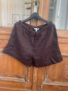 H&M nowe szorty brązowe lniane len minimalizm