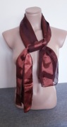 Apaszka Szalik Szyfon Satyna Brązowy
