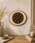 Mandala na naturalnym drewnie | Dekoracja ścienna handmade | Styl boho
