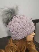 Czapka Ręcznie robiona  warkocz