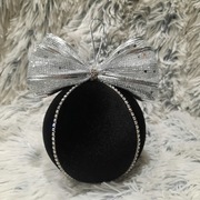 * 10 cm * Czarna * Bombka welurowa - 32 kolory