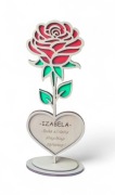 Róża stojąca, prezent na urodziny, imieniny, drewniana, 28 cm