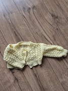 Handmade żółty dziergany sweterek narzutka bolerko 62 