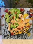 Obraz akwarela kolorowy Zakochana para 