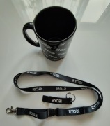 Zestaw gadżetów firmowych Ryobi - kubek + smycz + otwieracz