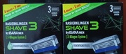 ISANA MEN - Gillette Mach 3 / wkłady do maszynki Shave 3 /  2x6 sztuk 
