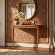 Konsola przyścienna z litego drewna – Ręcznie wykonana | Dąb, Olcha, Sosna