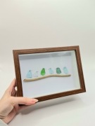 Obrazek w ramce sea glass morskie szkło ptaszki ptaki morskie skarby