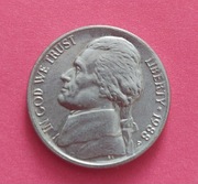 Moneta USA 5 CENTS 5 centów 1988r.  Jefferson Nickel
