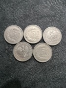 5x 50 groszy 1990r.