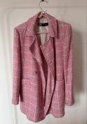 Płaszcz Zara różowy w krate S