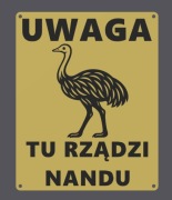 Tabliczka TU RZĄDZI NANDU