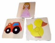 Zestaw drewnianych puzzli dla dzieci 3d