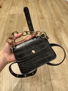 Czarna mini torebka/nerka wężowy wzór Kazar Studio