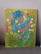 Obraz  kwiaty akryl na płótnie 