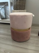 Welurowy puf pufa stołek taboret różowy złoty jak Home&You