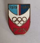 Odznaka PZN 1919-1984 pamiątka Polski Związek Narciarski olimpiada 