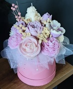 Flowerbox,bukiet sojowy, dostępny od ręki,urodziny,chrzest,roczek,ślub