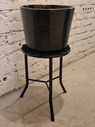 Zabytkowy taboret szpitalny 100% metalowy malowany proszkowo Czarny