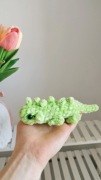 Iguana na szydełku handmade, dekoracja 