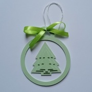 Bombka 3D bożonarodzeniowa z choinką na święta ręcznie robiona